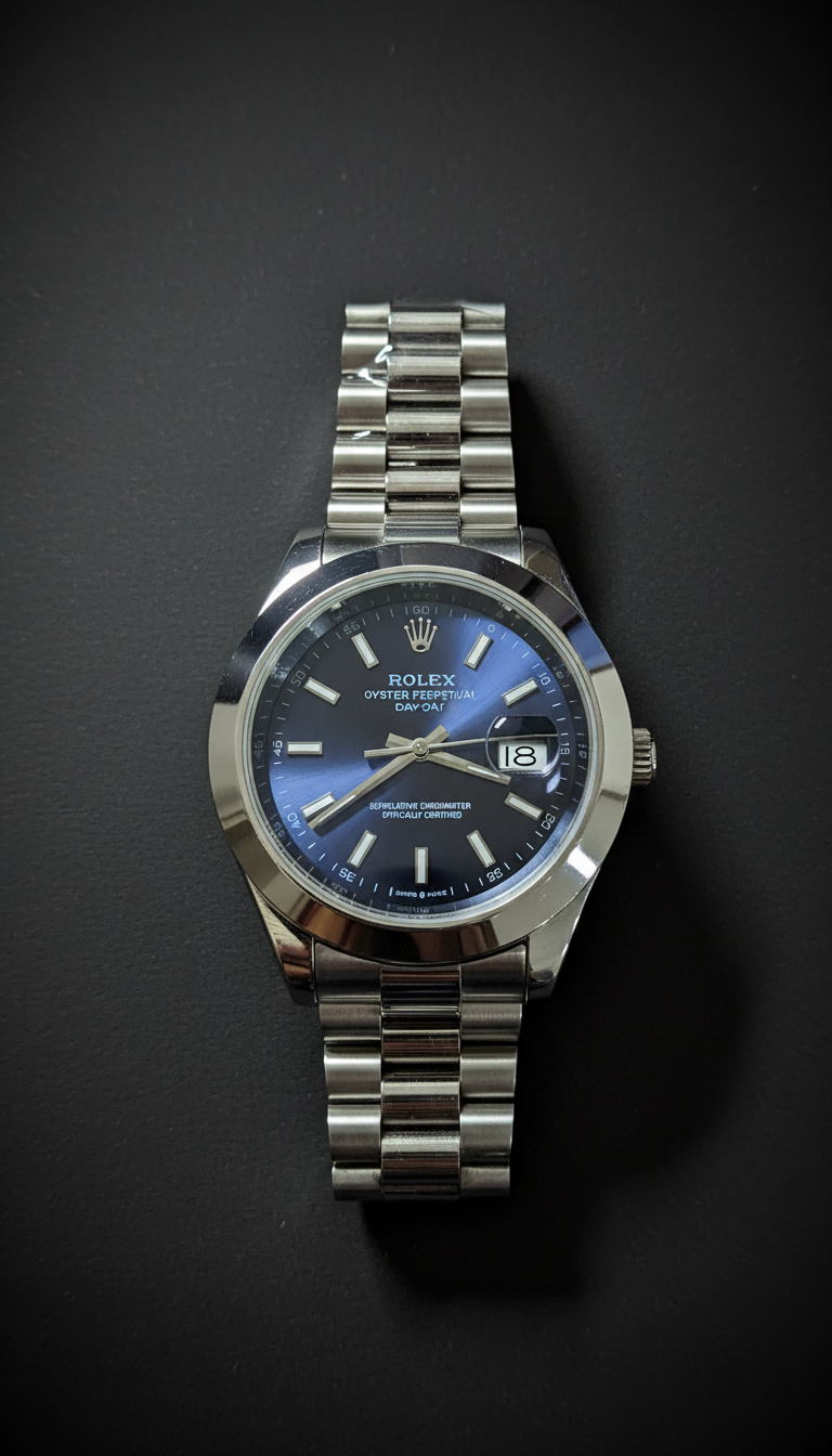 Oyster Perpetual Datejust Silver with blue dial