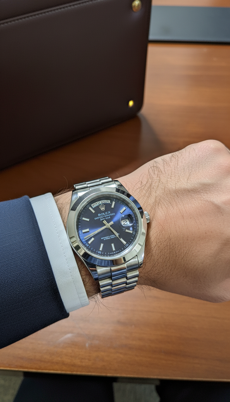 Oyster Perpetual Datejust Silver with blue dial