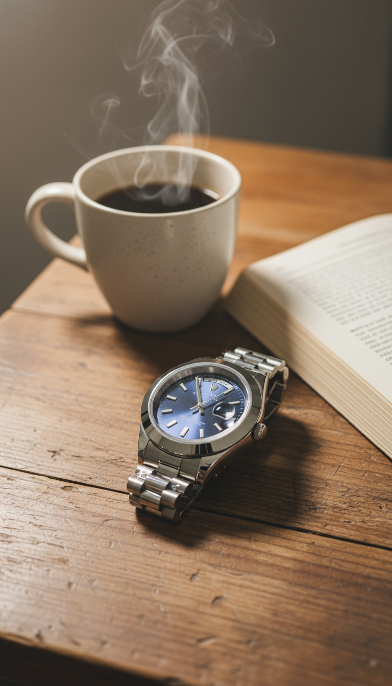 Oyster Perpetual Datejust Silver with blue dial